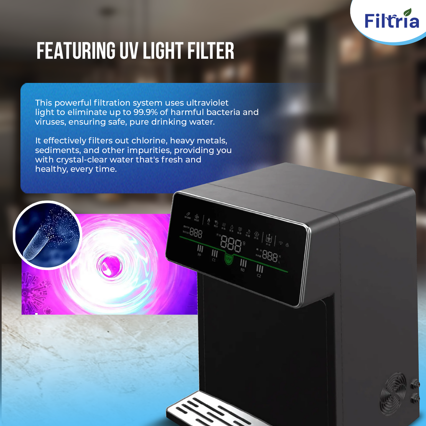 FTR-100 WATER DISPENSER WITH 3 STAGE FILTRATION