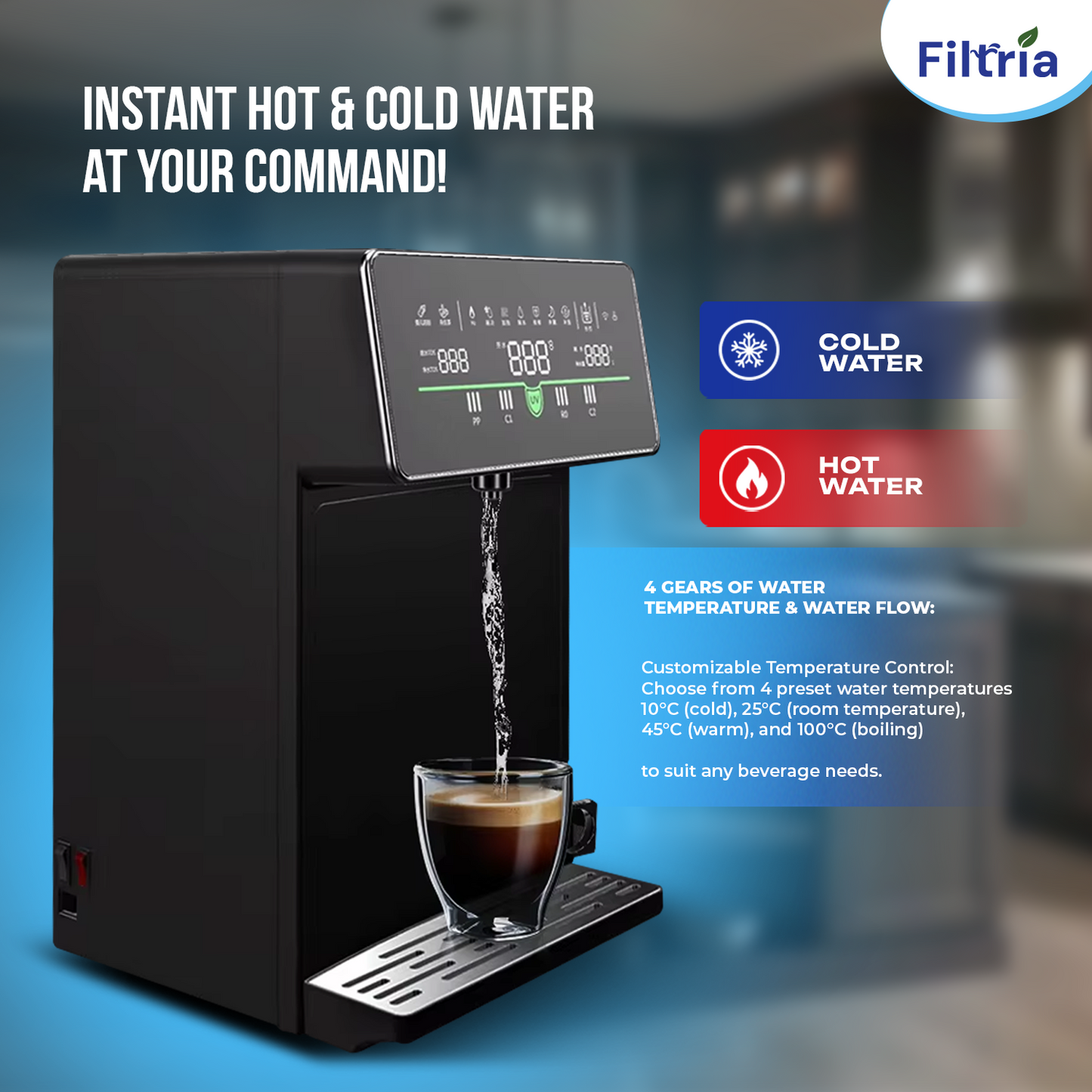 FTR-100 WATER DISPENSER WITH 3 STAGE FILTRATION